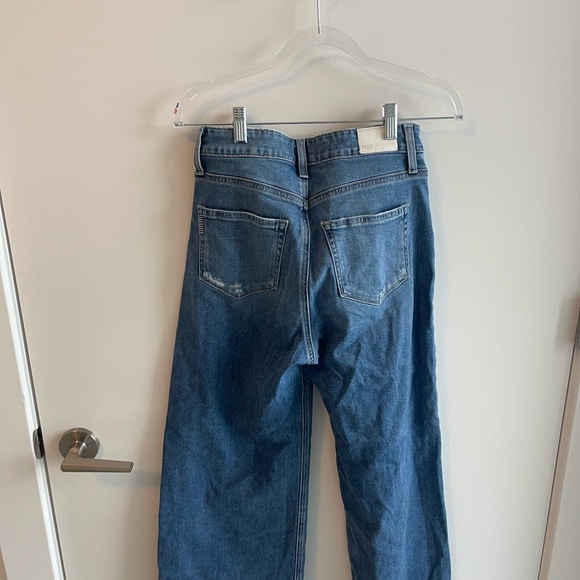 Paige Rockshow Distressed Blue Wide-Leg Jeans - Picture 5 of 7